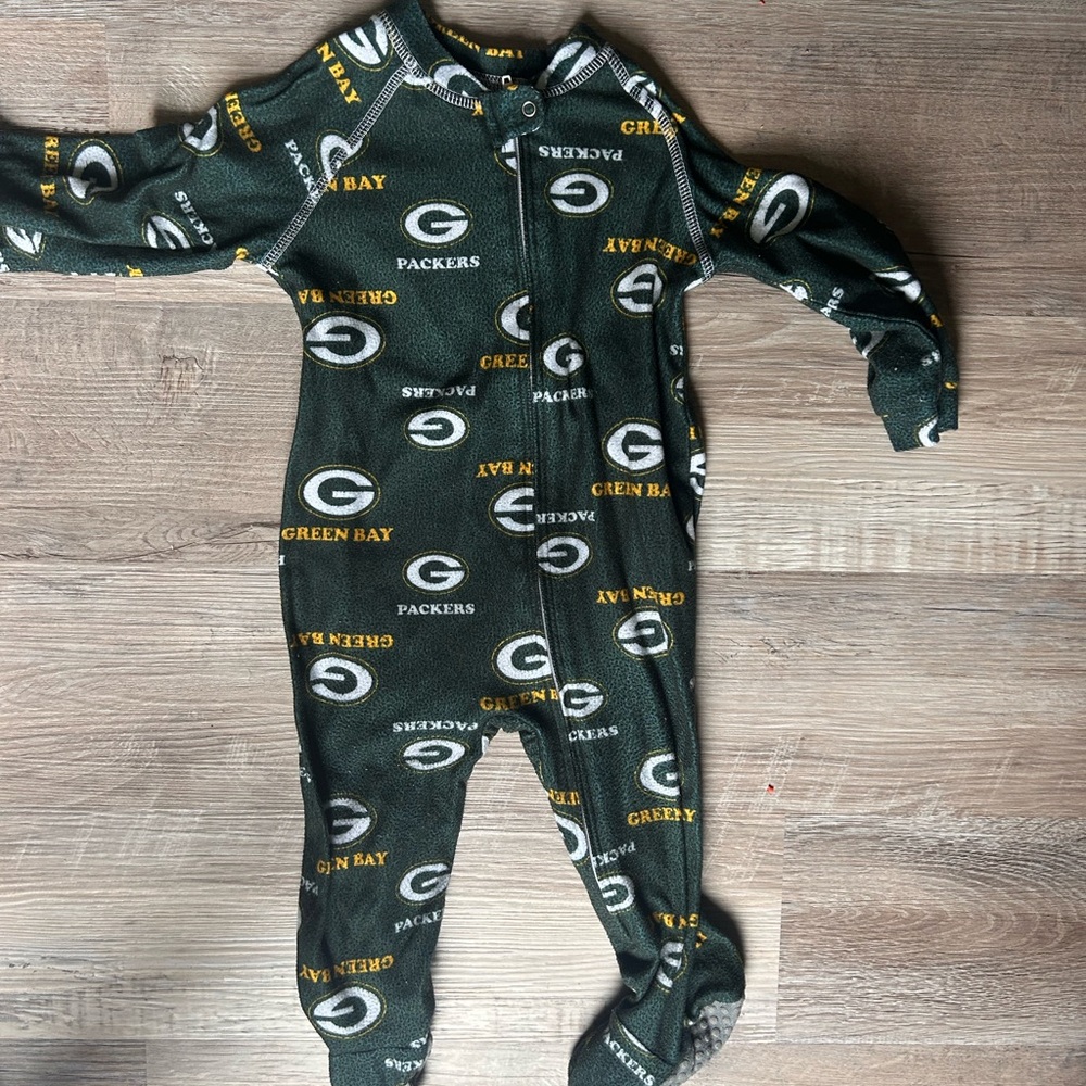 NFL Green and White Footies One Piece